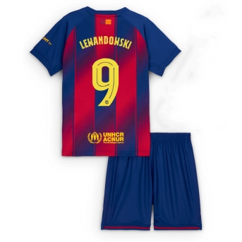 Billige Fotballdrakt Barcelona Robert Lewandowski #9 Replika Hjemmedraktsett Barn 2025-26 Kortermet (med bukser)